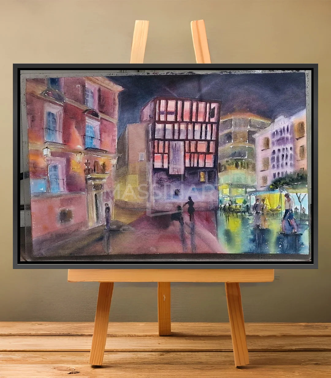 Nuit dans la ville de Murcie - signé par l'artiste Iryna.